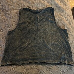 Tie Dye Gray Sleeveless Workout Top